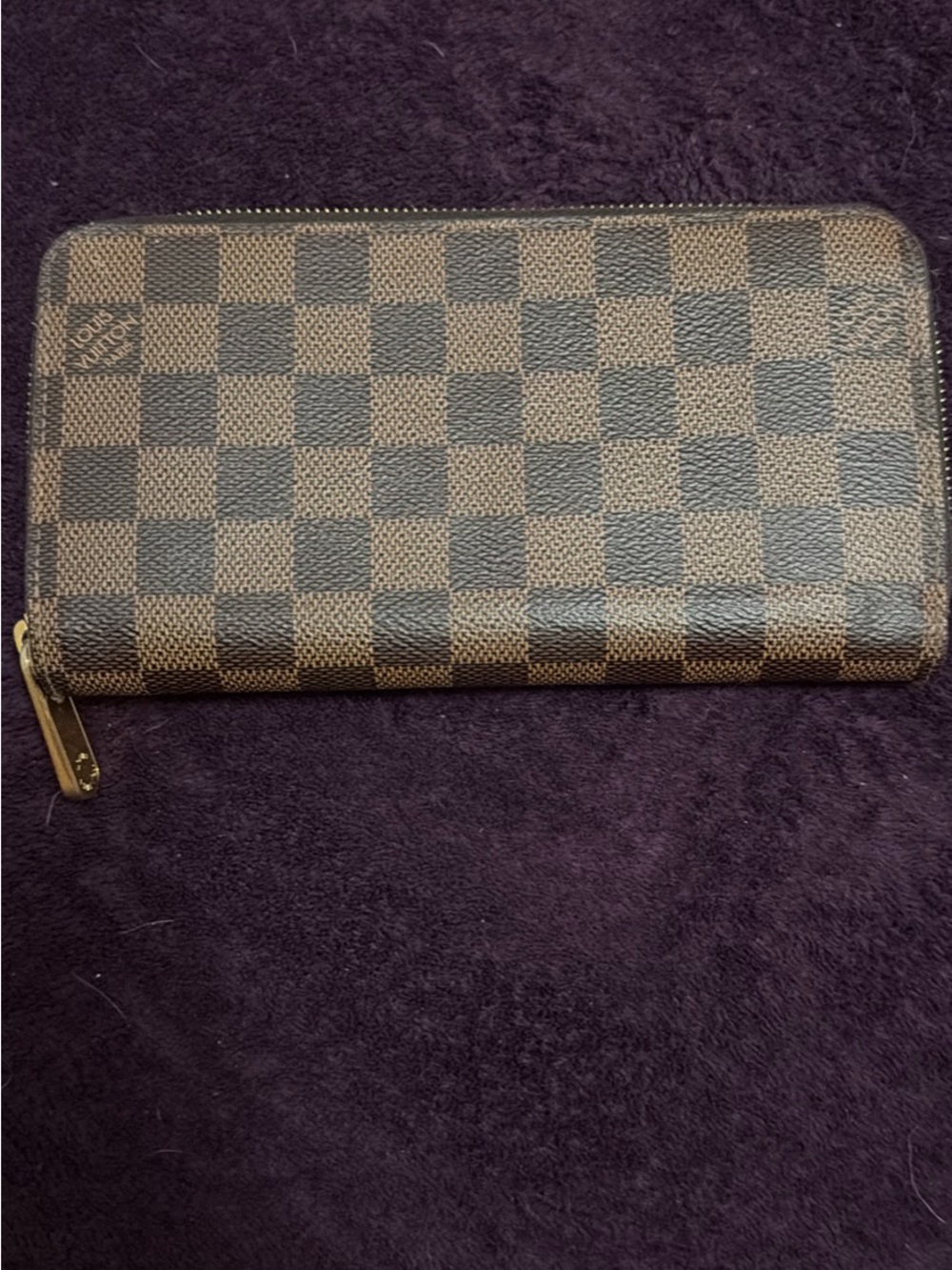 Louis Vuitton Brown Damier Zip-Around Card Holder Wallet